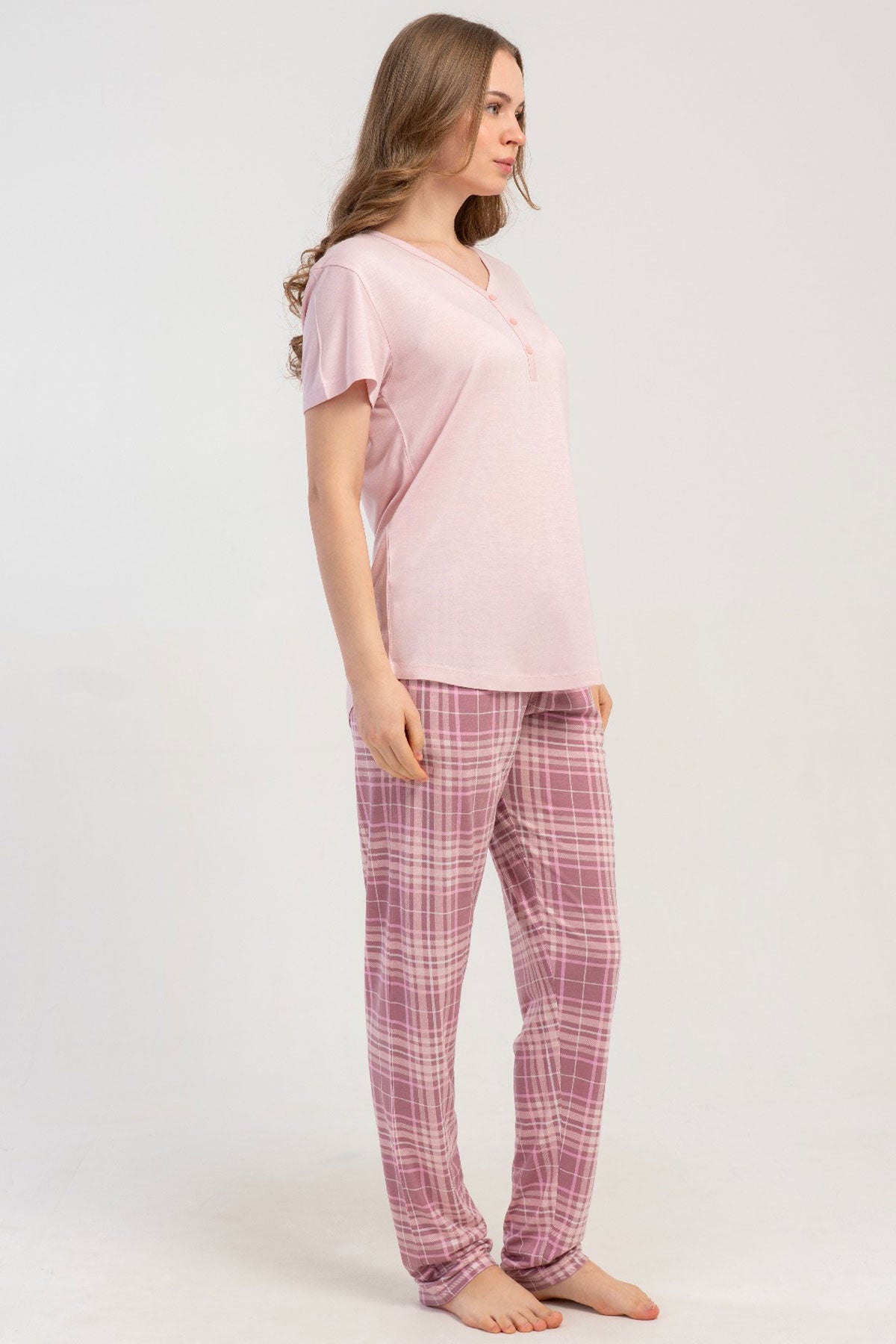 KADIN P.VISCON BISIKLET YAKA PATLI KISA KOL ETEGI OVAL PIJAMA TAKIM