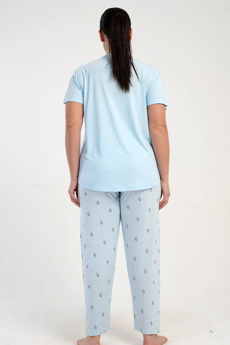 KADIN P.VISCON XXL O YAKA KISA KOL ETEGI OVAL PIJAMA TAKIM