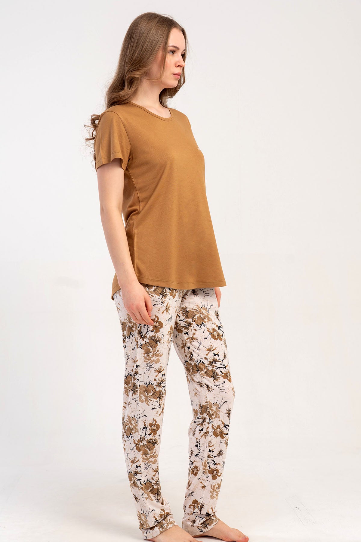 KADIN P.VISCON O YAKA KISA KOL ETEGI OVAL PIJAMA TAKIM