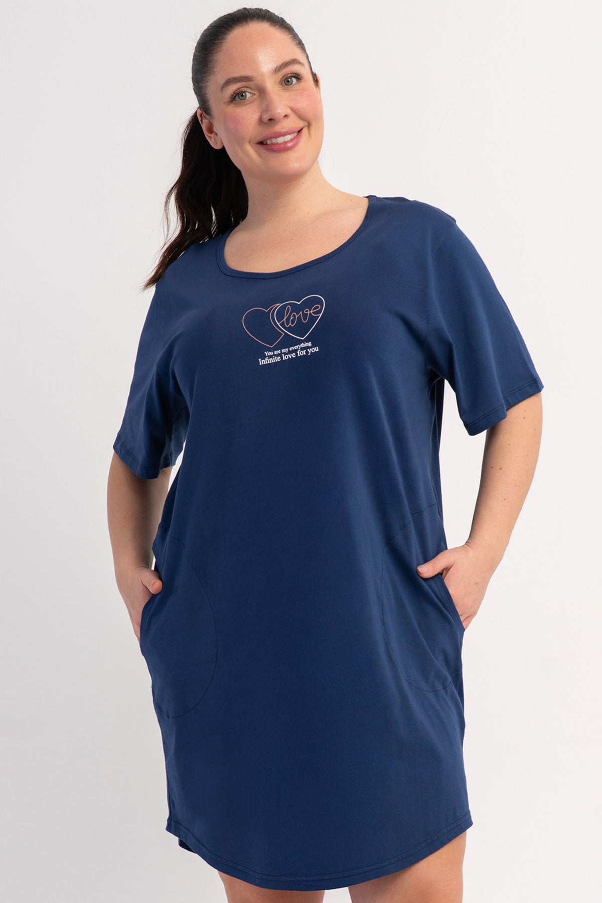 KADIN P.SUPREM XXL O YAKA KISA KOL ETEGI OVAL CEPLI TUNIK 601018