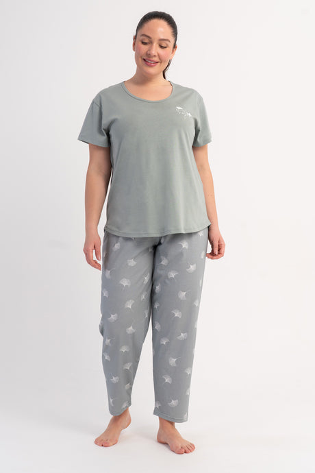 KADIN P.SUPREM BATTAL XXL O YAKA KISA KOL ETEGI OVAL PIJAMA TAKIM 601049