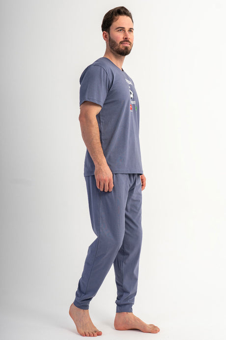 CEPLI ERKEK P.SUPREM O YAKA KISA KOL MANSETLI PIJAMA TAKIM