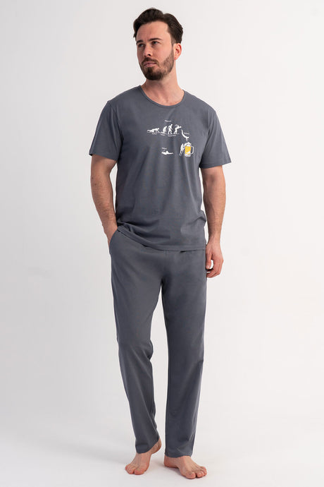 CEPLI ERKEK P.SUPREM XXL BATTAL O YAKA KISA KOL PIJAMA TAKIM