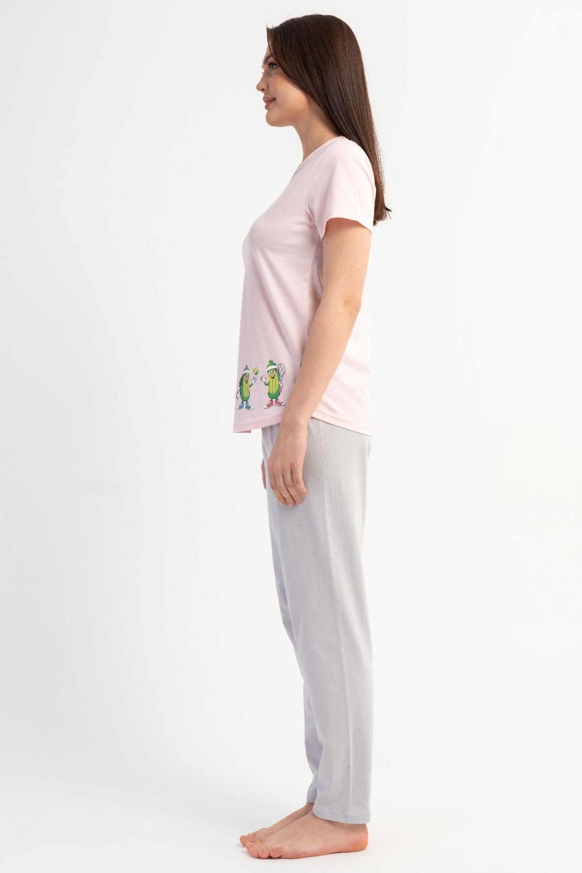 KADIN P.SUPREM O YAKA KISA KOL ETEGI OVAL PIJAMA TAKIM