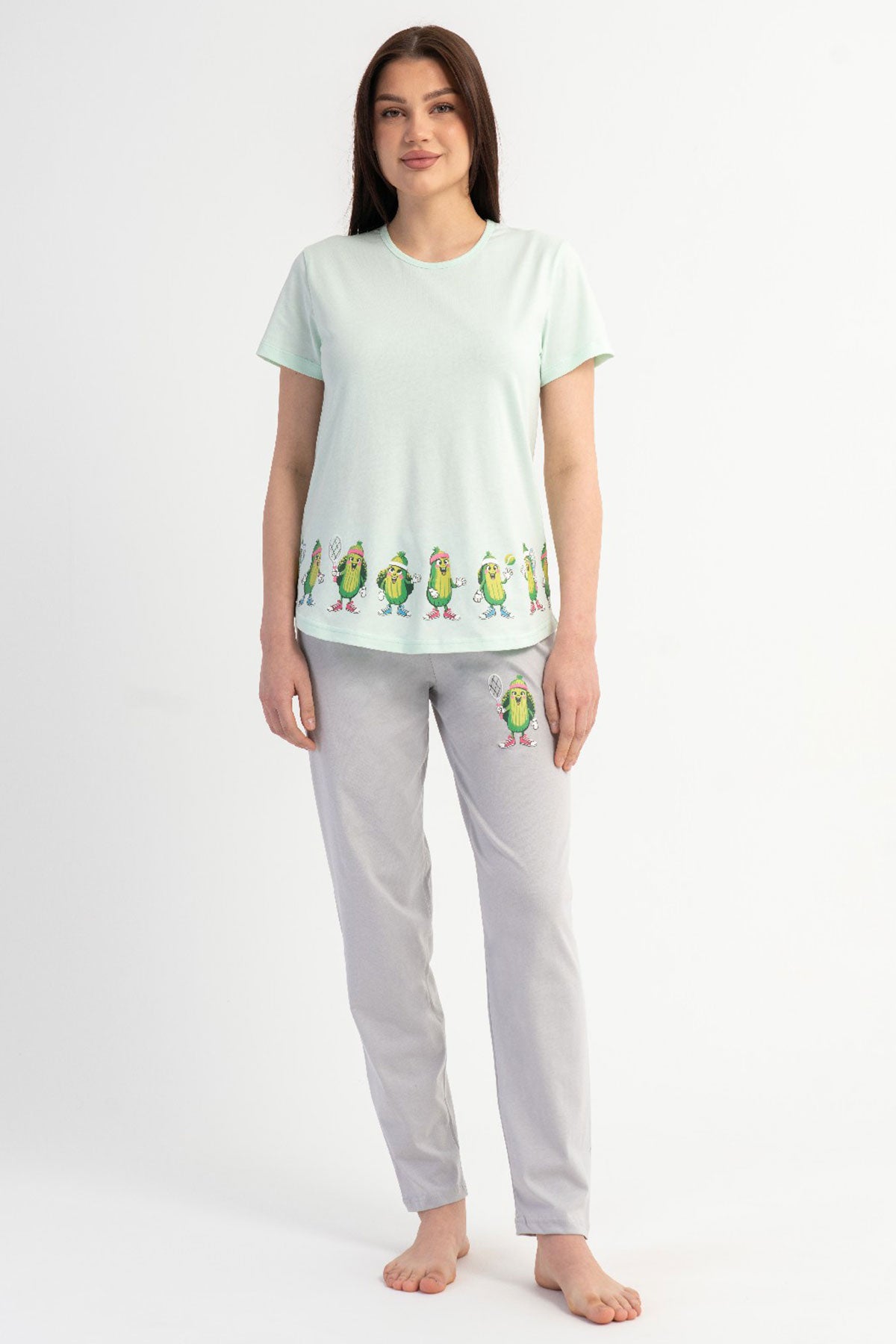 KADIN P.SUPREM O YAKA KISA KOL ETEGI OVAL PIJAMA TAKIM 601155