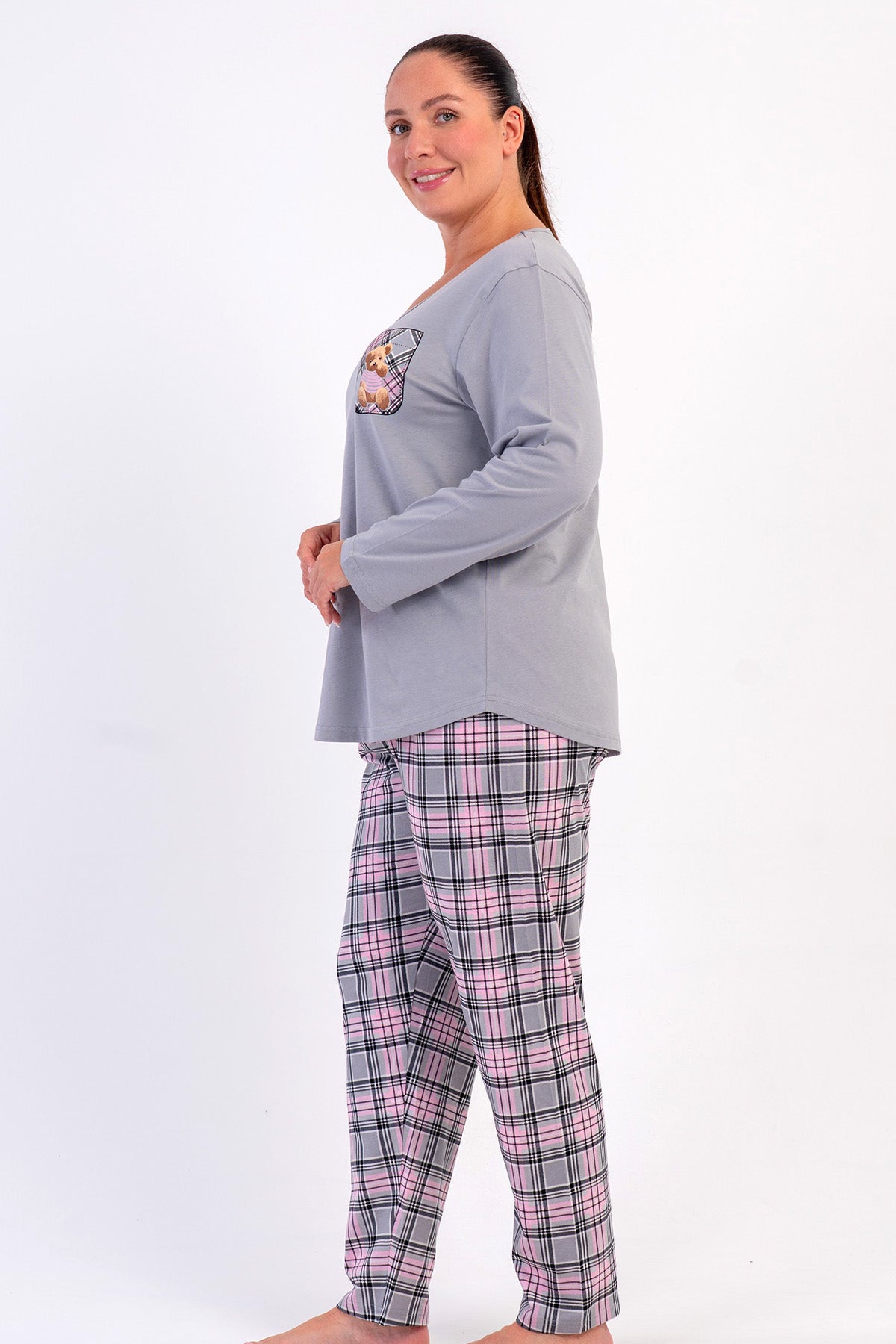 KADIN P.SUPREM XXL O YAKA UZUN KOL PIJAMA TAKIM