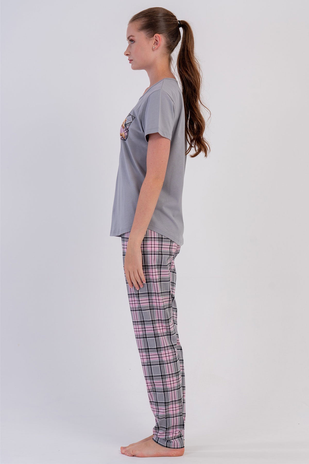 KADIN P.SUPREM O YAKA KISA KOL ETEGI OVAL PIJAMA TAKIM 605011