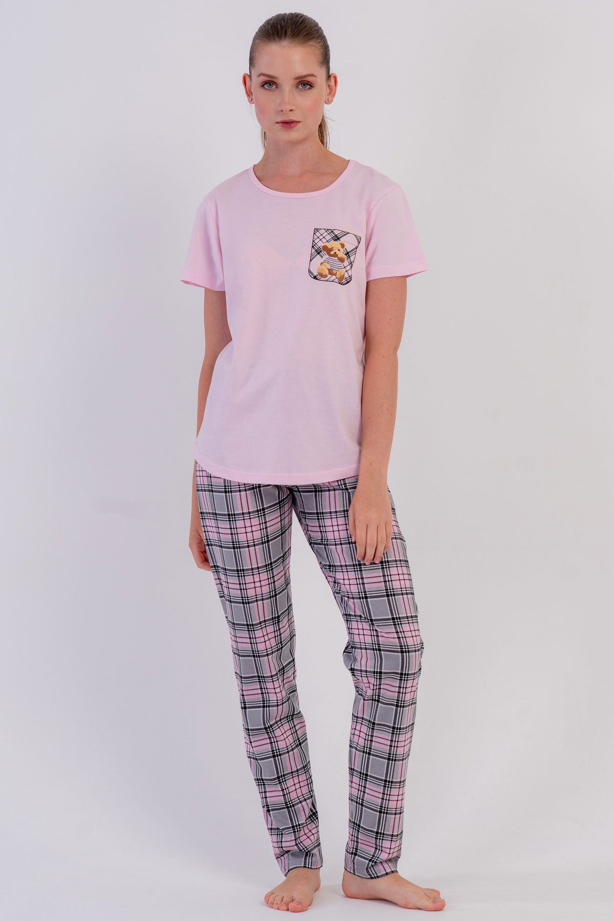 KADIN P.SUPREM O YAKA KISA KOL ETEGI OVAL PIJAMA TAKIM 605011