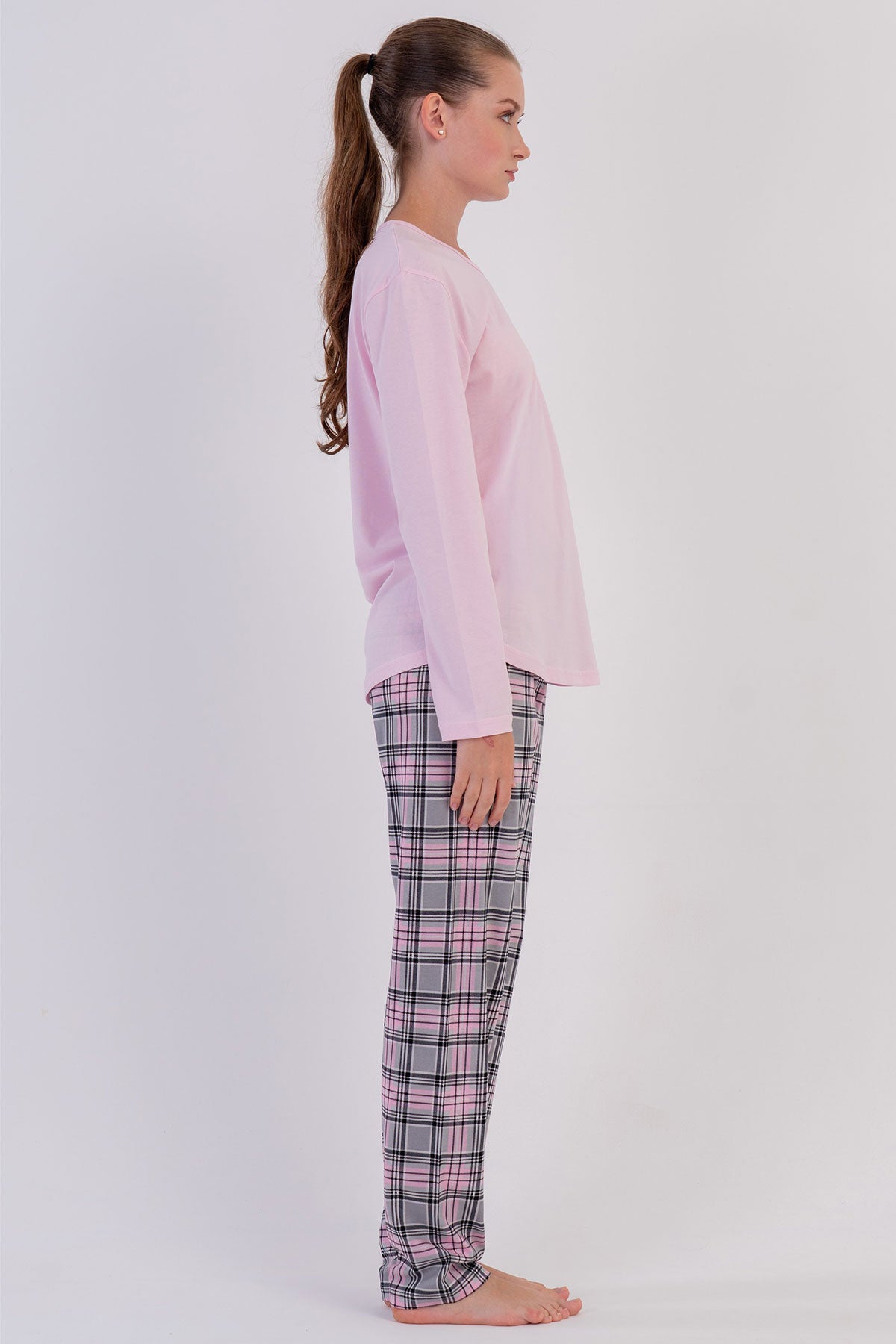 KADIN P.SUPREM O YAKA UZUN KOL ETEGI OVAL PIJAMA TAKIM