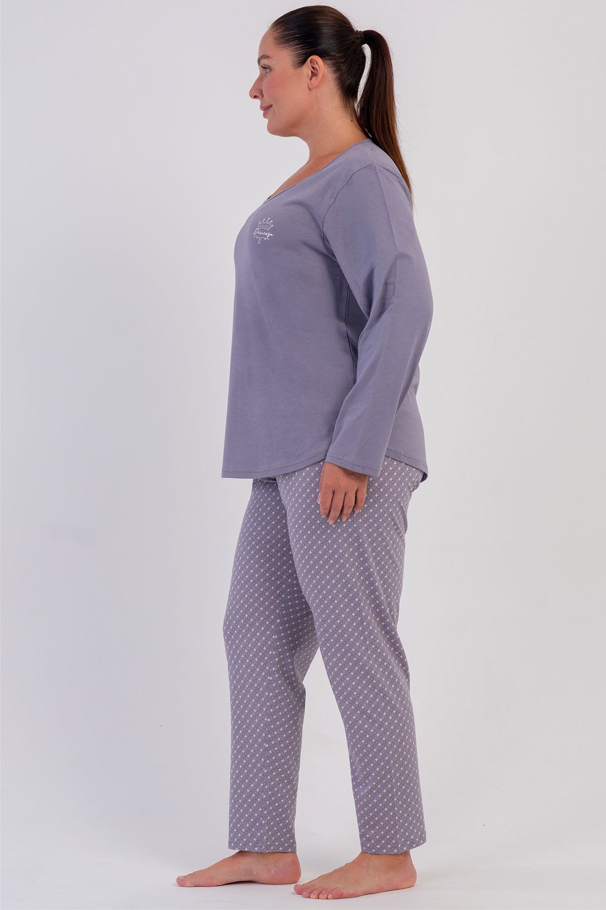 KADIN P.SUPREM XXL O YAKA UZUN KOL PIJAMA TAKIM 605019