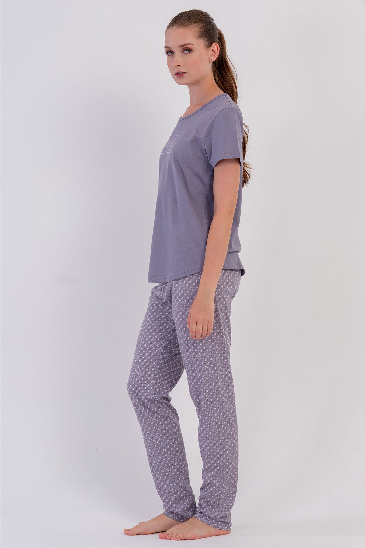 KADIN P.SUPREM O YAKA KISA KOL ETEGI OVAL PIJAMA TAKIM 605021