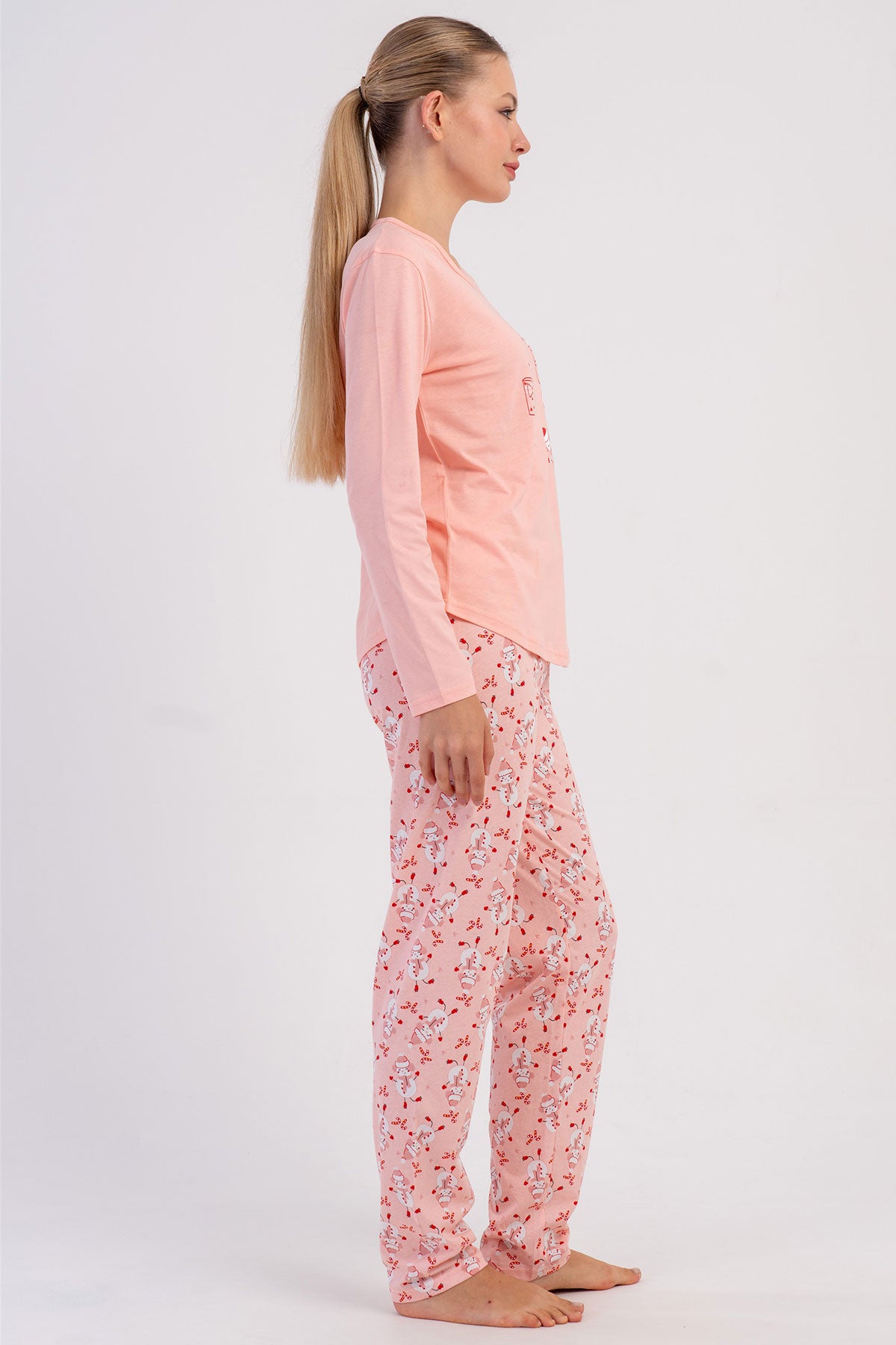 KADIN P.SUPREM O YAKA UZUN KOL ETEGI OVAL PIJAMA TAKIM