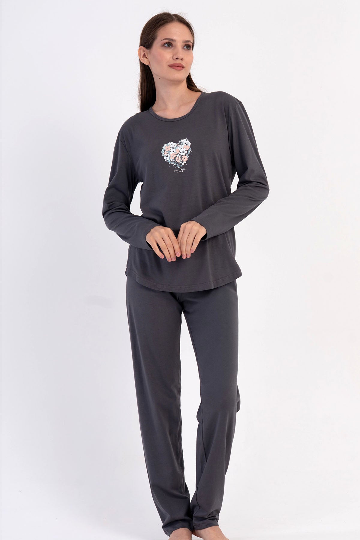 KADIN P.SUPREM O YAKA UZUN KOL ETEGI OVAL PIJAMA TAKIM
