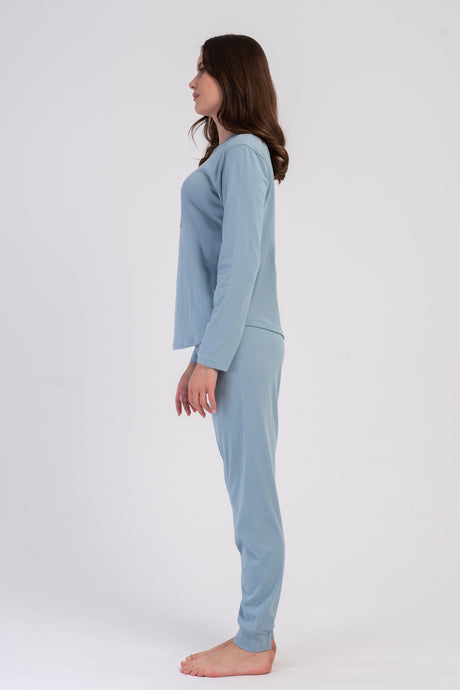 KADIN P.SUPREM O YAKA UZUN KOL ETEGI OVAL MANSETLI PIJAMA TAKIM 605154