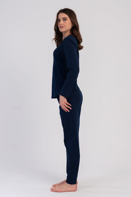 KADIN P.SUPREM O YAKA UZUN KOL ETEGI OVAL MANSETLI PIJAMA TAKIM 605154