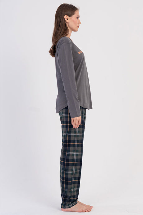 KADIN P.SUPREM O YAKA UZUN KOL ETEGI OVAL PIJAMA TAKIM 605190