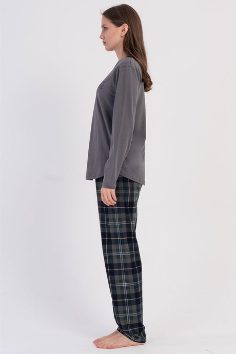 KADIN P.SUPREM O YAKA UZUN KOL ETEGI OVAL PIJAMA TAKIM 605190