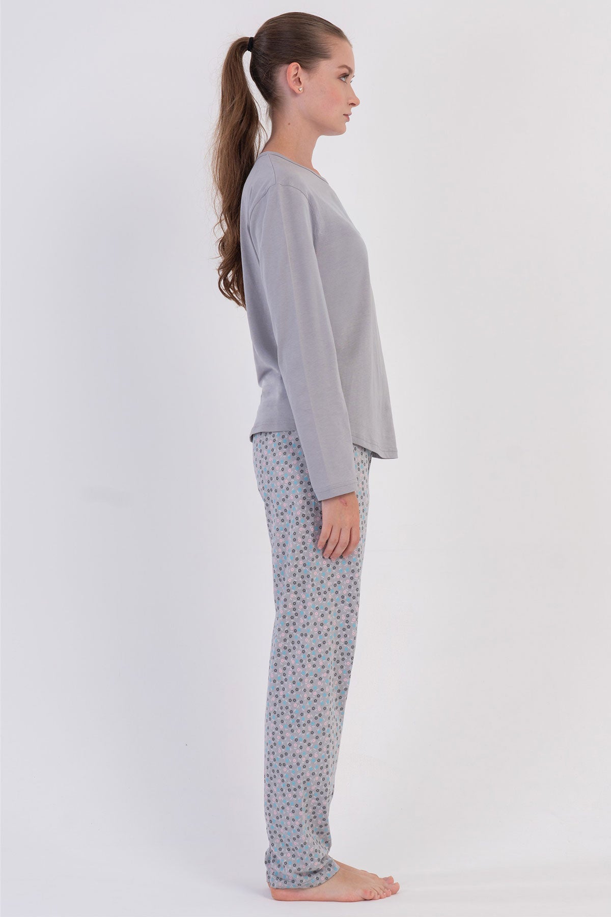 KADIN P.SUPREM O YAKA UZUN KOL ETEGI OVAL PIJAMA TAKIM