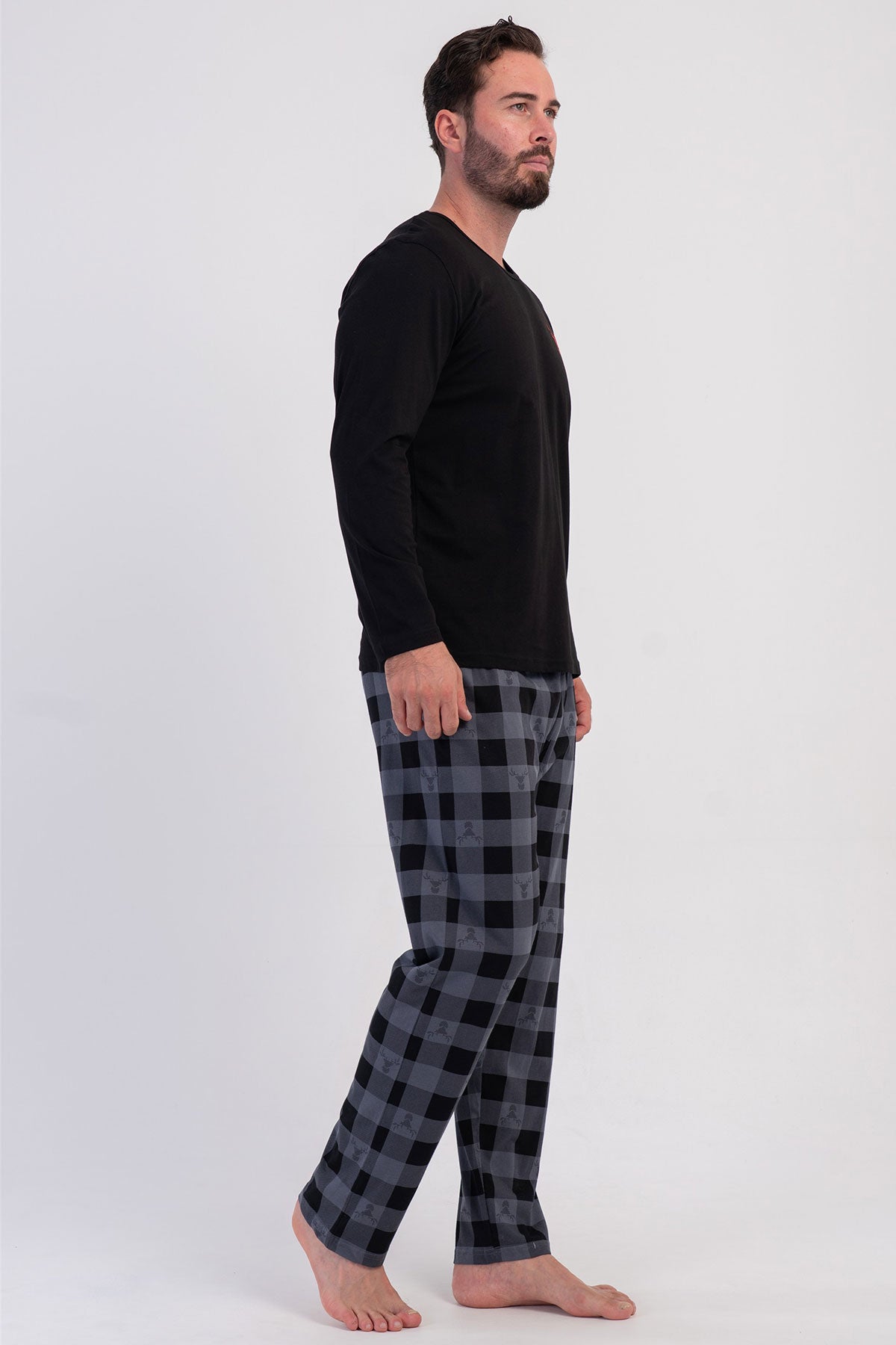 CEPLI ERKEK P.SUPREM O YAKA UZUN KOL PIJAMA TAKIM