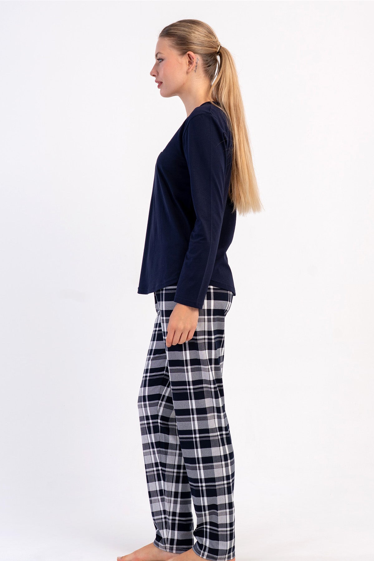 KADIN P.SUPREM O YAKA UZUN KOL ETEGI OVAL PIJAMA TAKIM