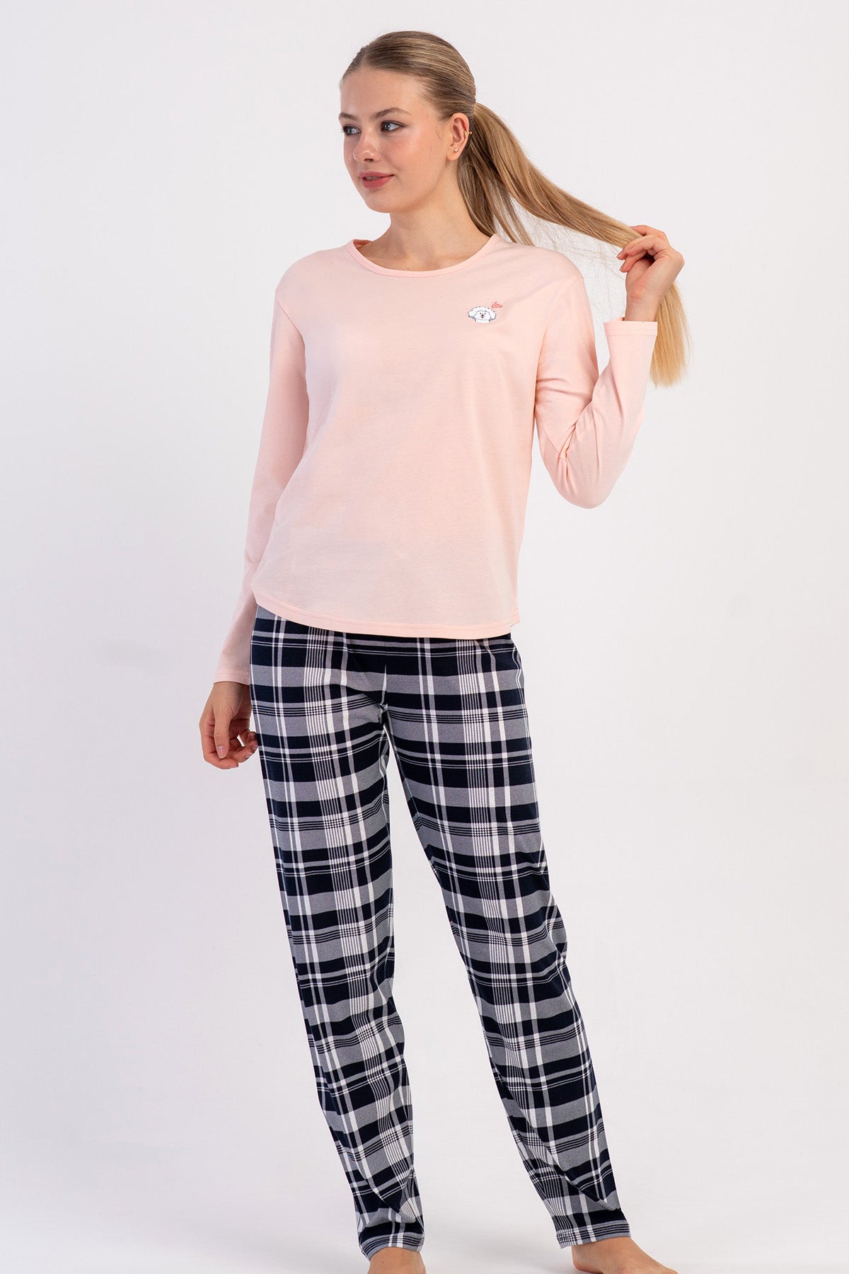 KADIN P.SUPREM O YAKA UZUN KOL ETEGI OVAL PIJAMA TAKIM