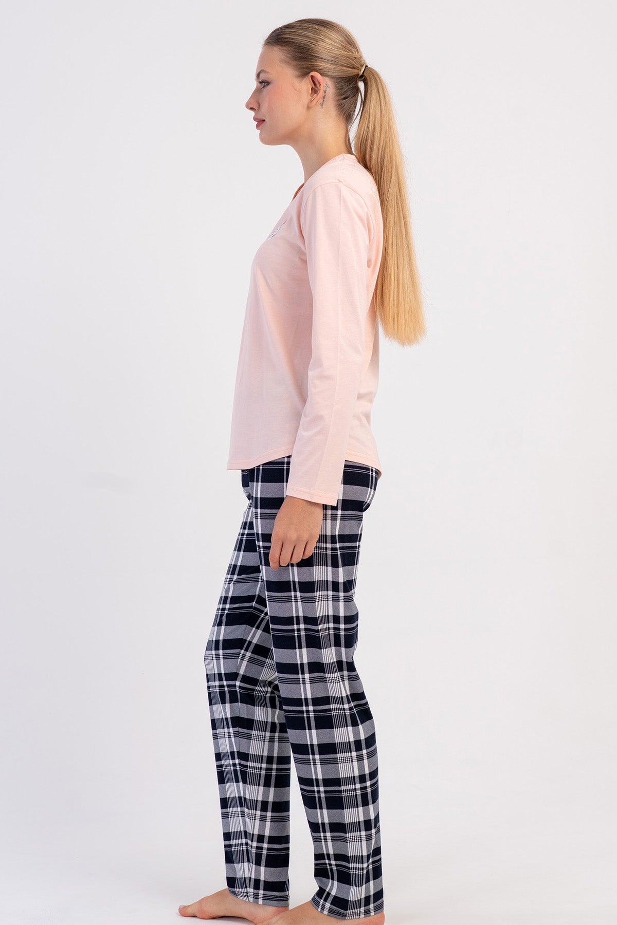 KADIN P.SUPREM O YAKA UZUN KOL ETEGI OVAL PIJAMA TAKIM