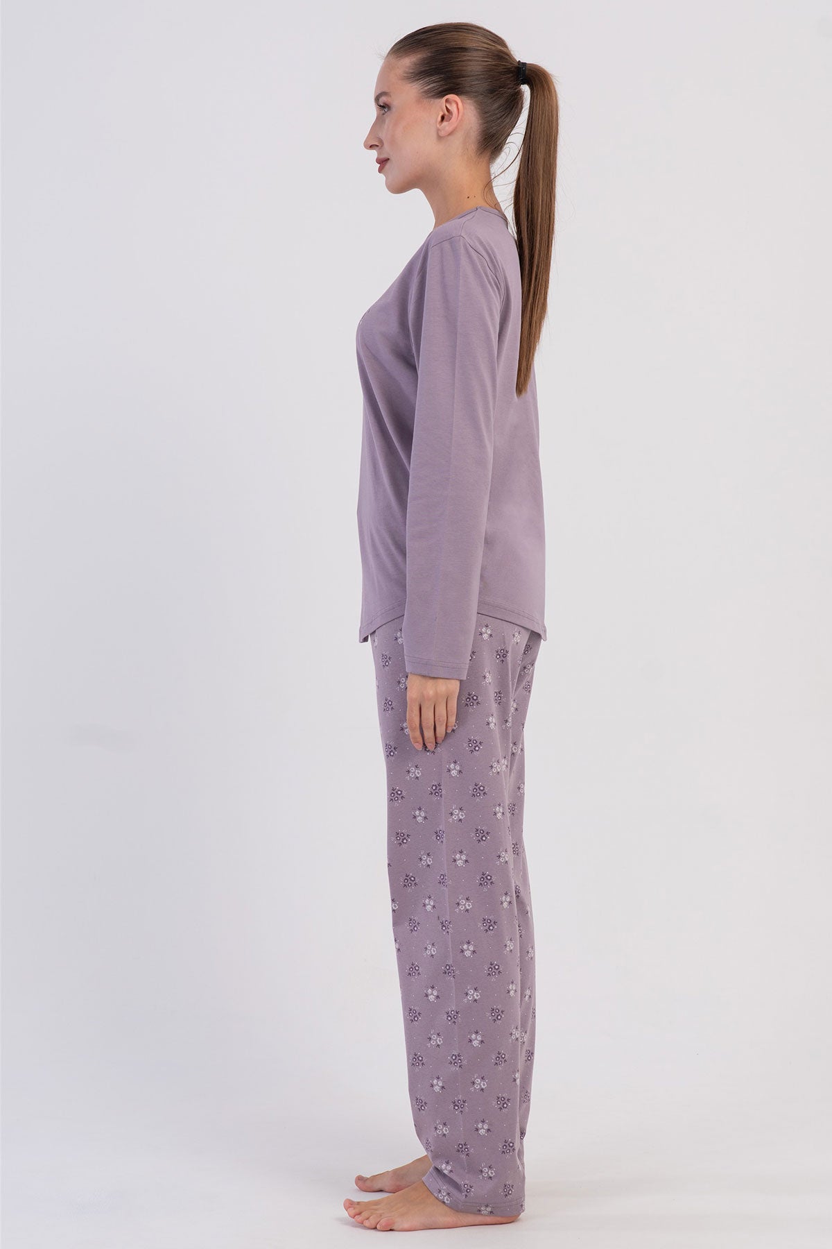 KADIN P.SUPREM O YAKA UZUN KOL ETEGI OVAL PIJAMA TAKIM