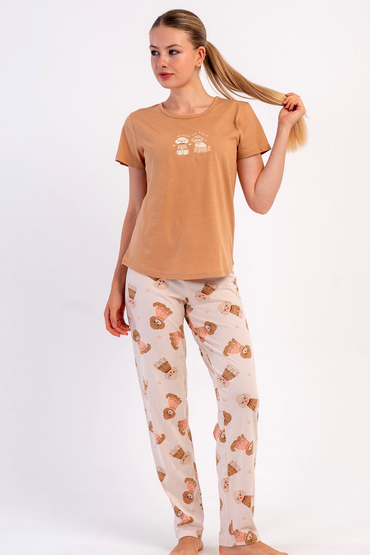KADIN P.SUPREM O YAKA KISA KOL ETEGI OVAL PIJAMA TAKIM 606058