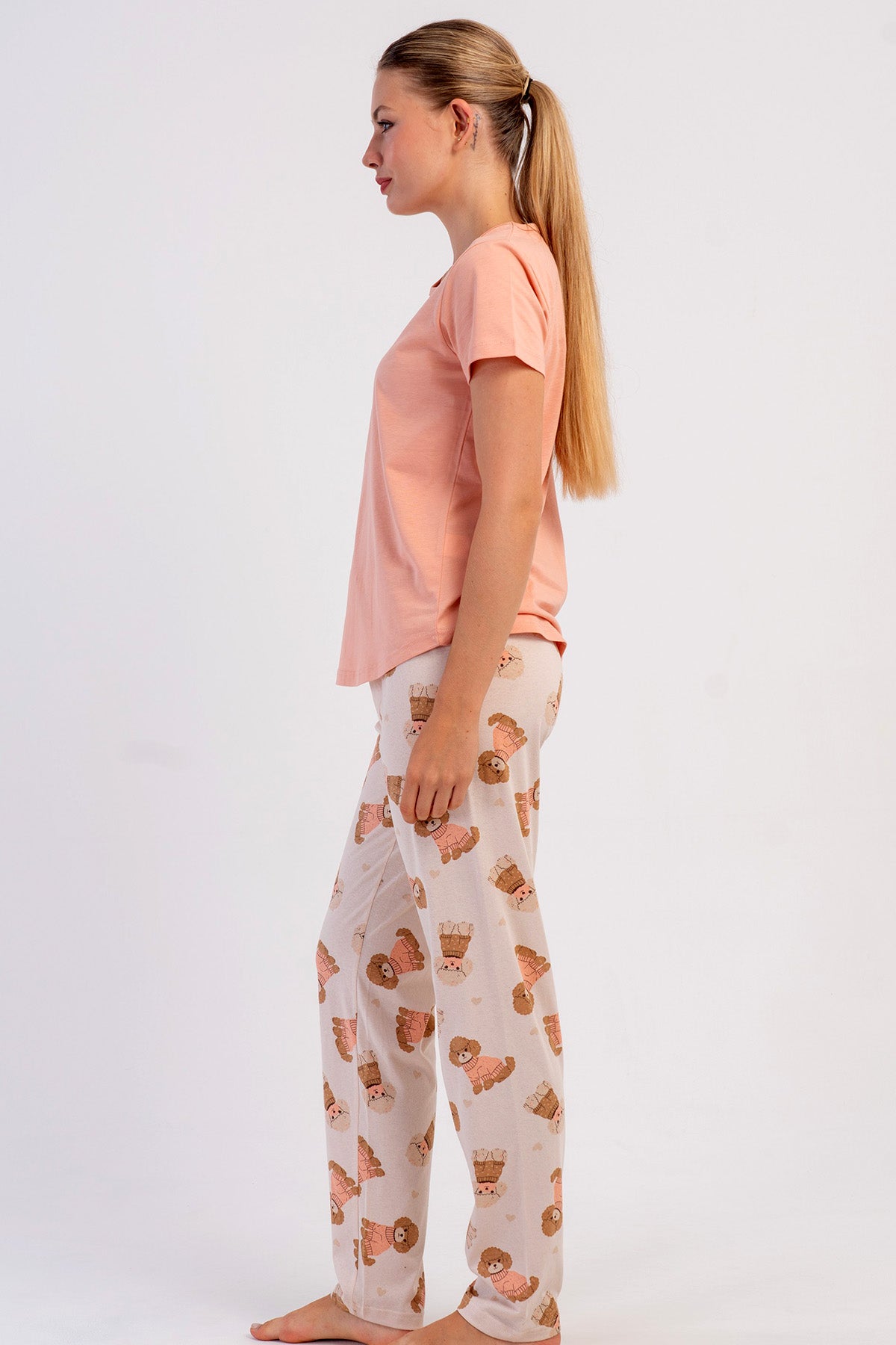 KADIN P.SUPREM O YAKA KISA KOL ETEGI OVAL PIJAMA TAKIM 606058