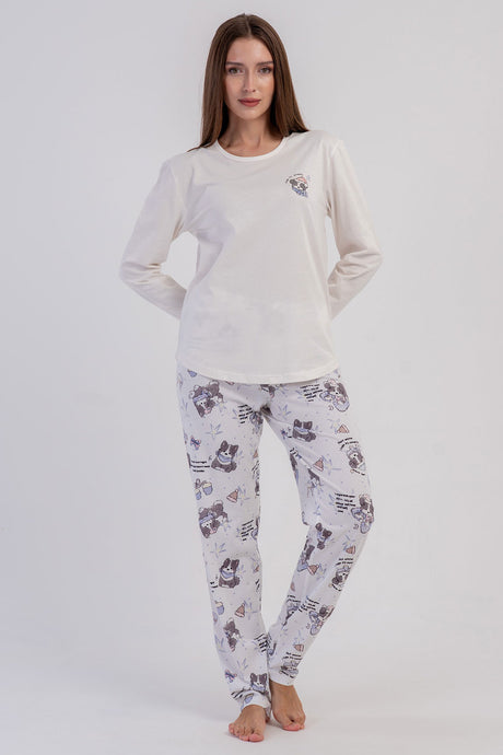 KADIN P.SUPREM O YAKA UZUN KOL ETEGI OVAL PIJAMA TAKIM
