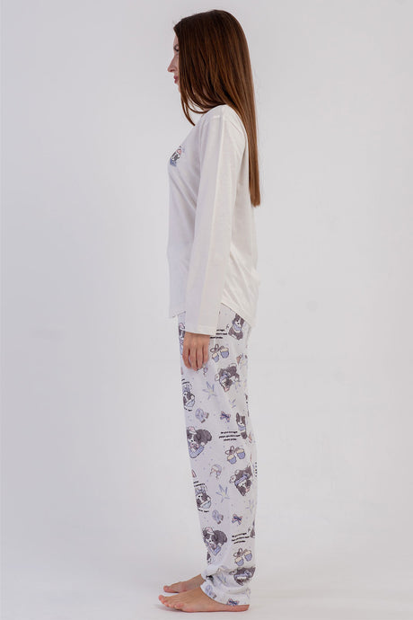 KADIN P.SUPREM O YAKA UZUN KOL ETEGI OVAL PIJAMA TAKIM