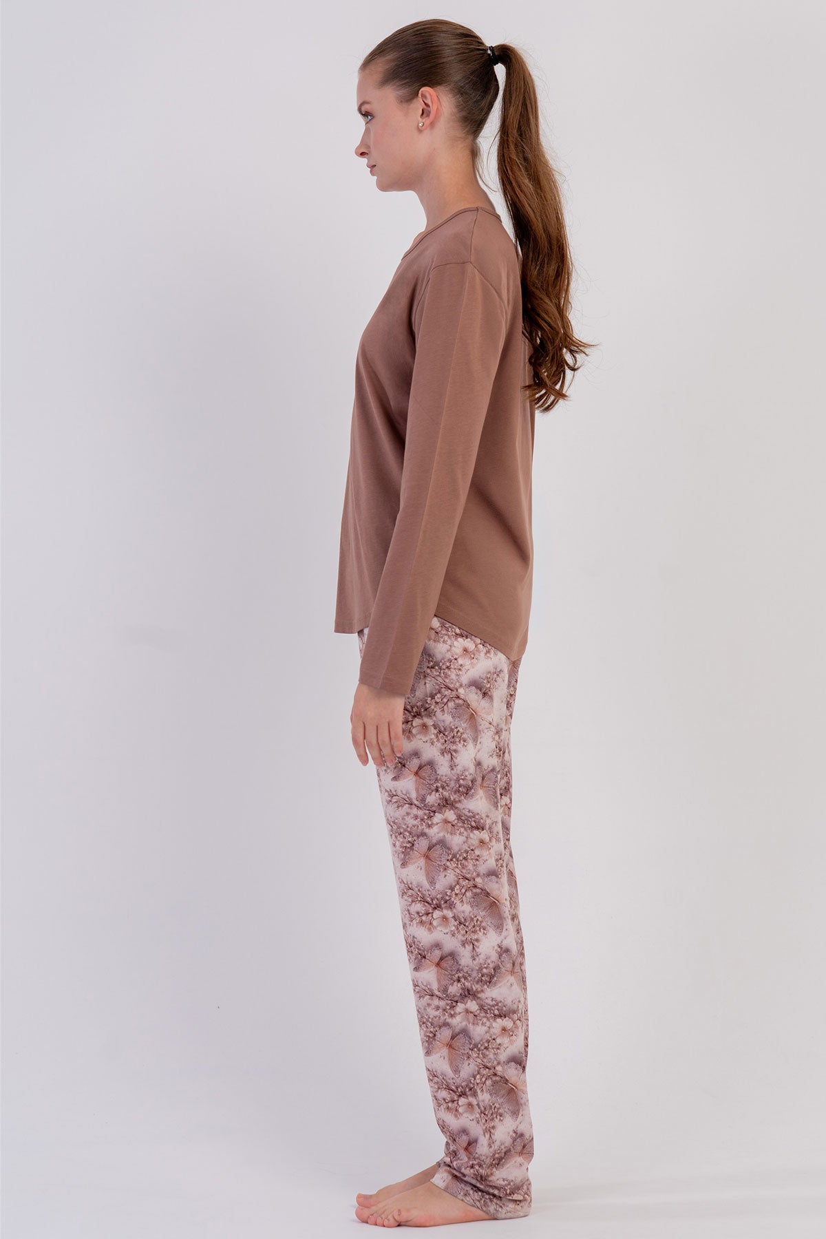 KADIN P.SUPREM O YAKA UZUN KOL ETEGI OVAL PIJAMA TAKIM
