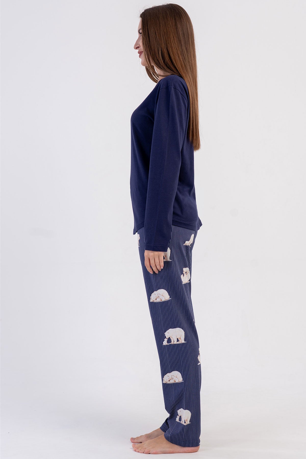 KADIN P.SUPREM O YAKA UZUN KOL ETEGI OVAL PIJAMA TAKIM