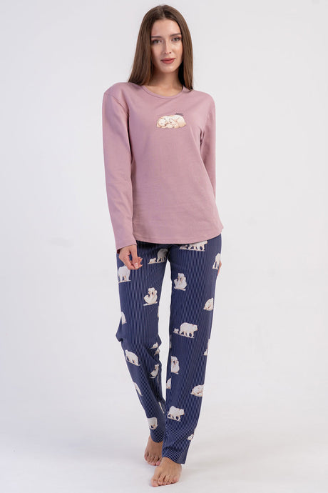 KADIN P.SUPREM O YAKA UZUN KOL ETEGI OVAL PIJAMA TAKIM