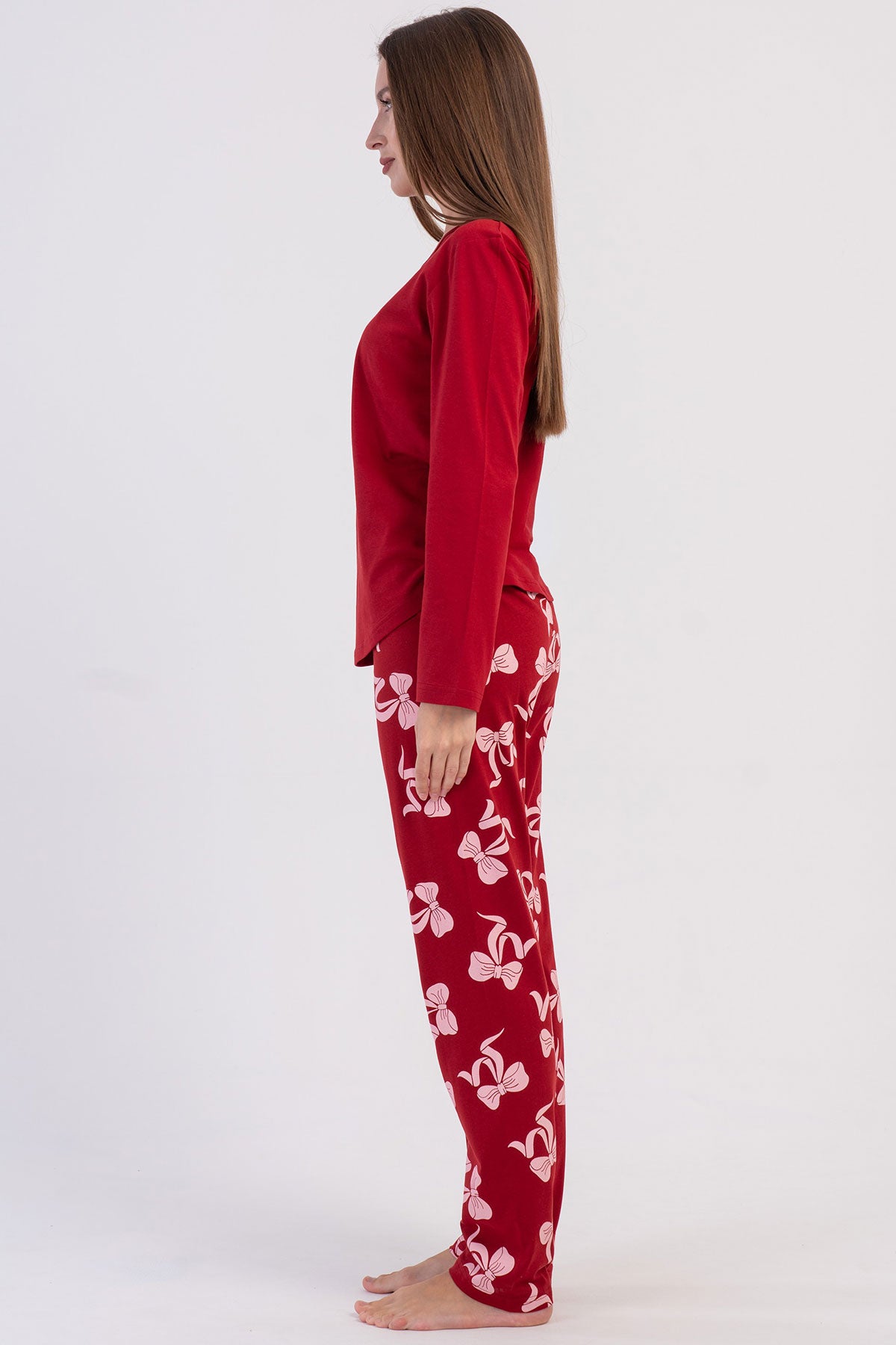 KADIN P.SUPREM O YAKA UZUN KOL ETEGI OVAL PIJAMA TAKIM
