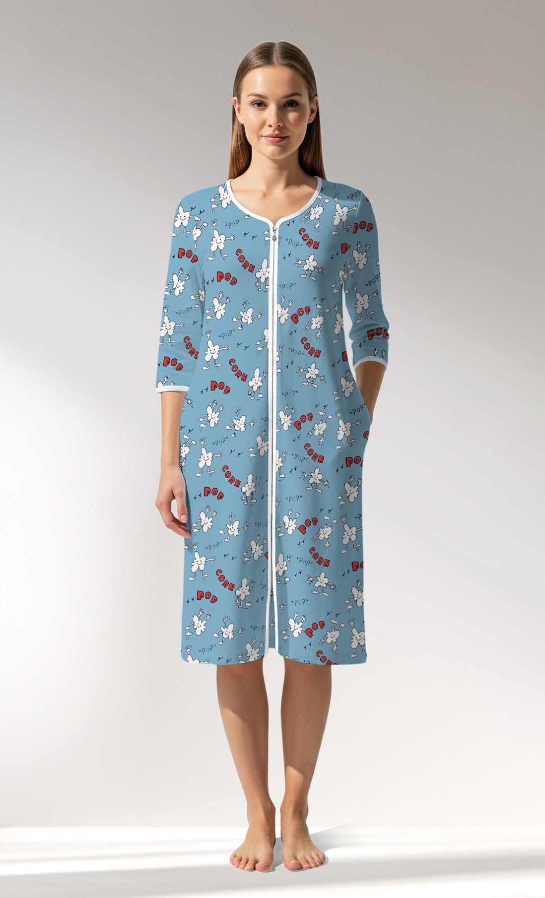 Woman Supreme Popcorn Home Dress - A-ROTASYON - Image 1