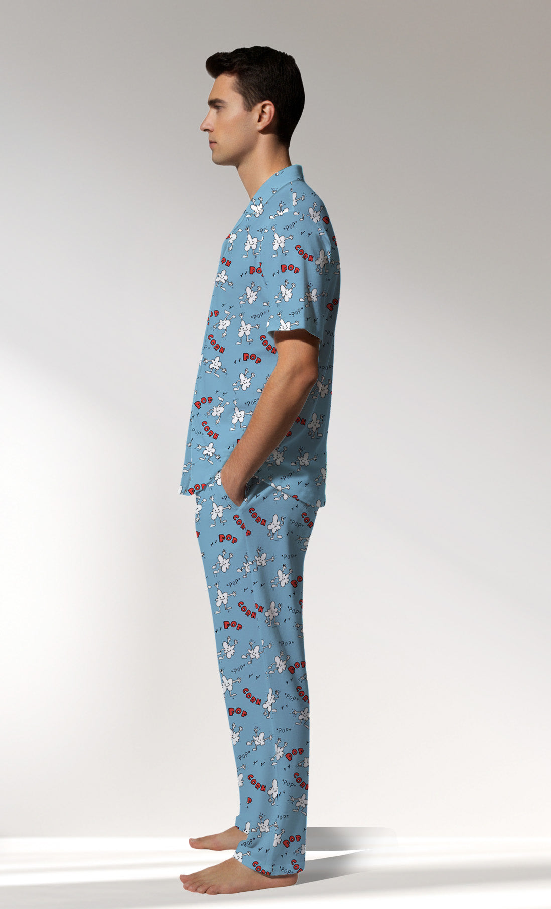 Man Supreme PopcornLove Buttoned Pyjama Set - ROTASYON - Image 2