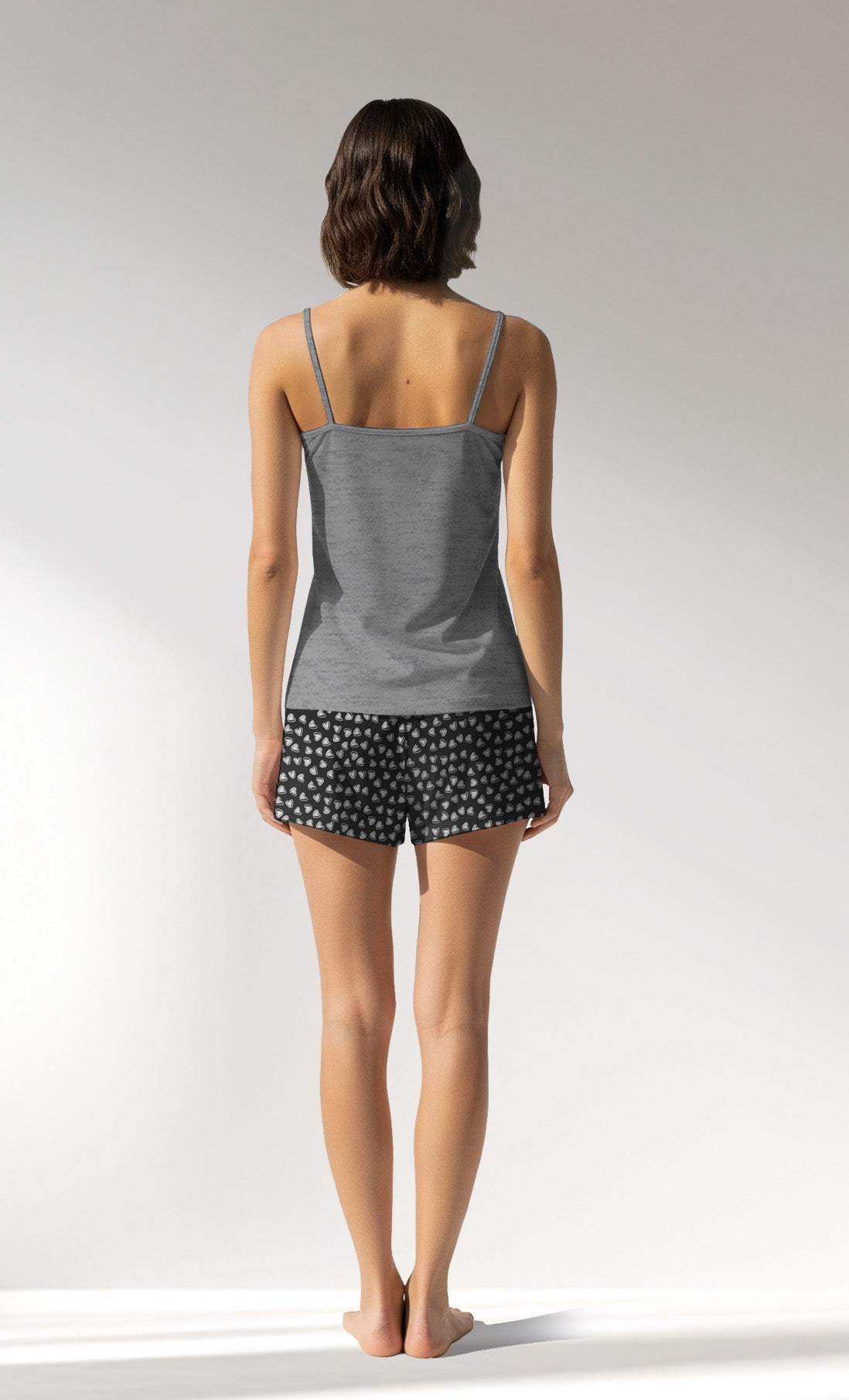 Woman Supreme TinyHearts Thin Strap Short Set - A-ANTRASIT MEL - Image 3