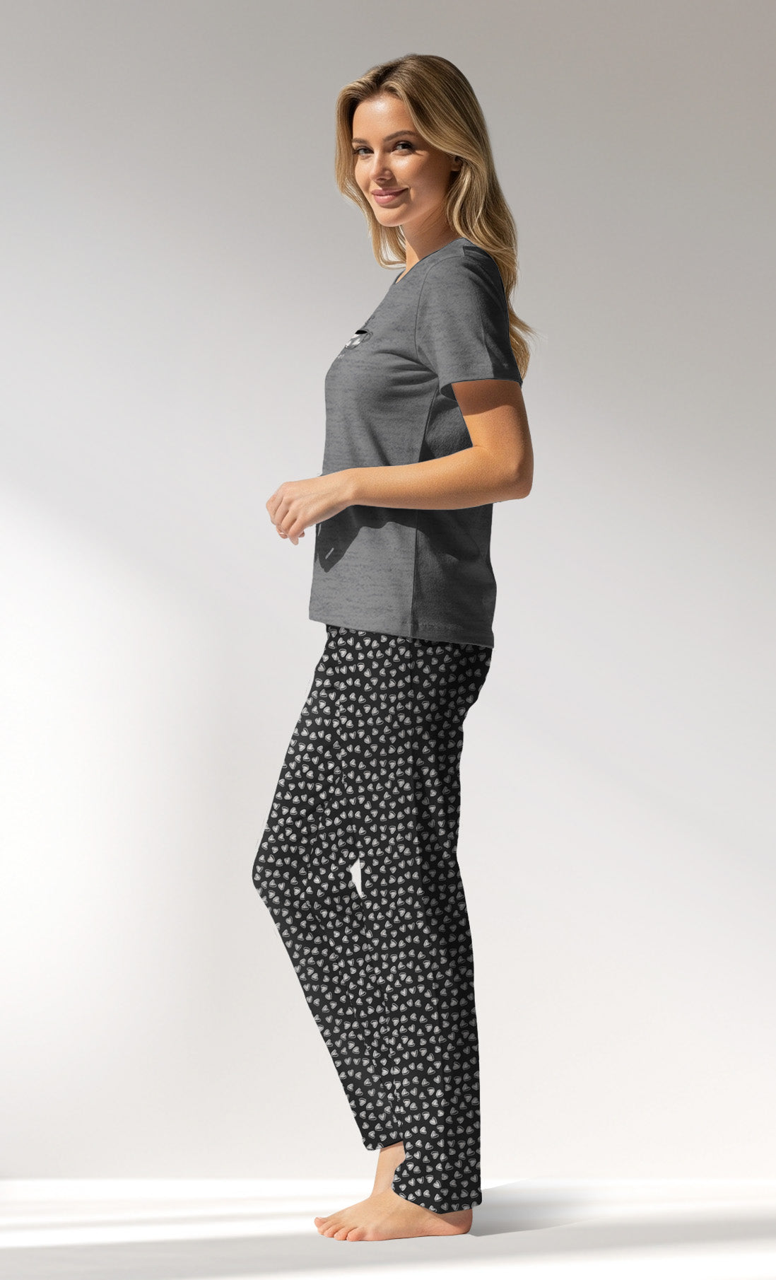 Woman Supreme TinyHearts Pyjama Set - A-ANTRASIT MEL - Image 2