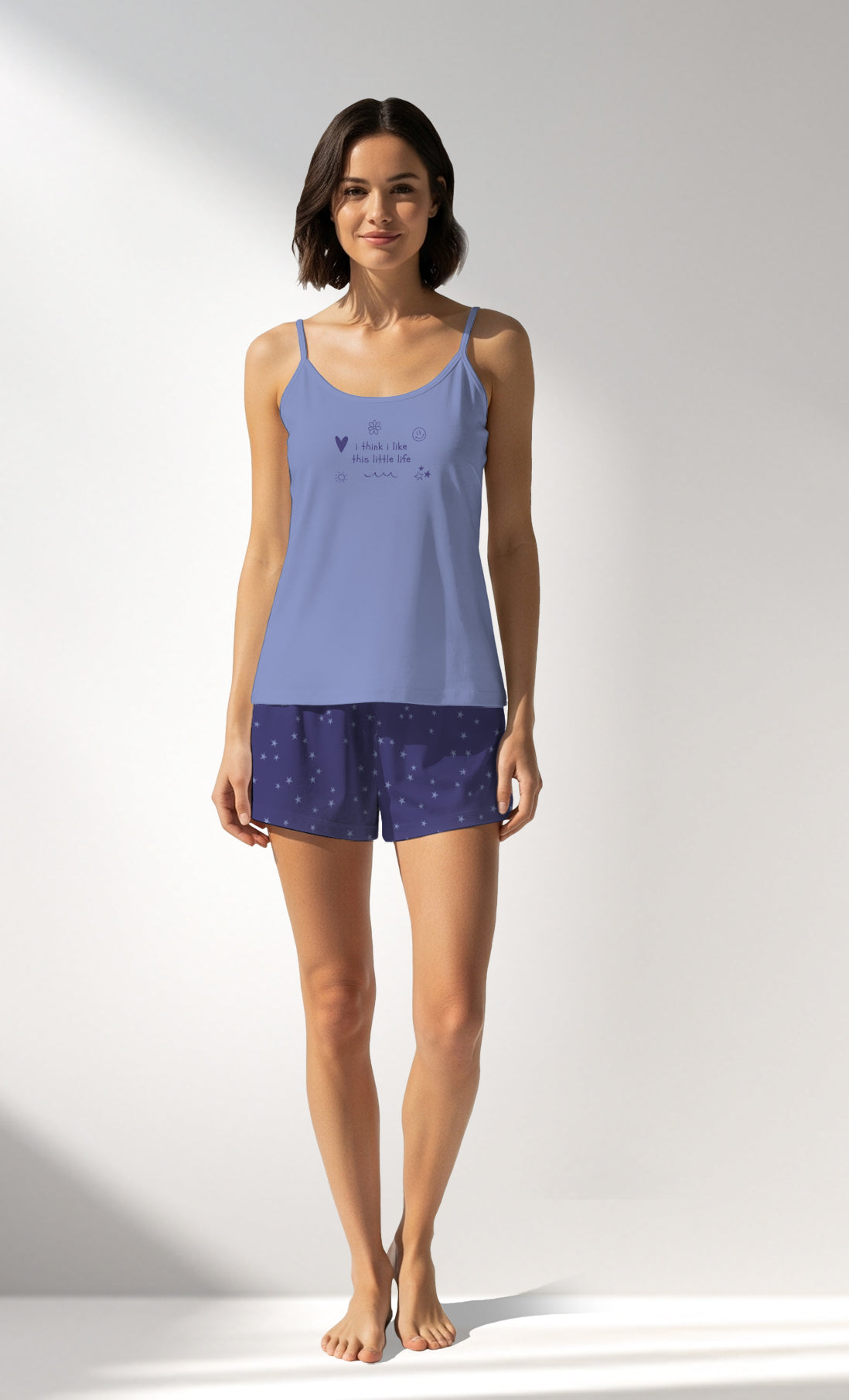 Woman Supreme PurpleStar Thin Strap Short Set - A-19-3947 - Image 1