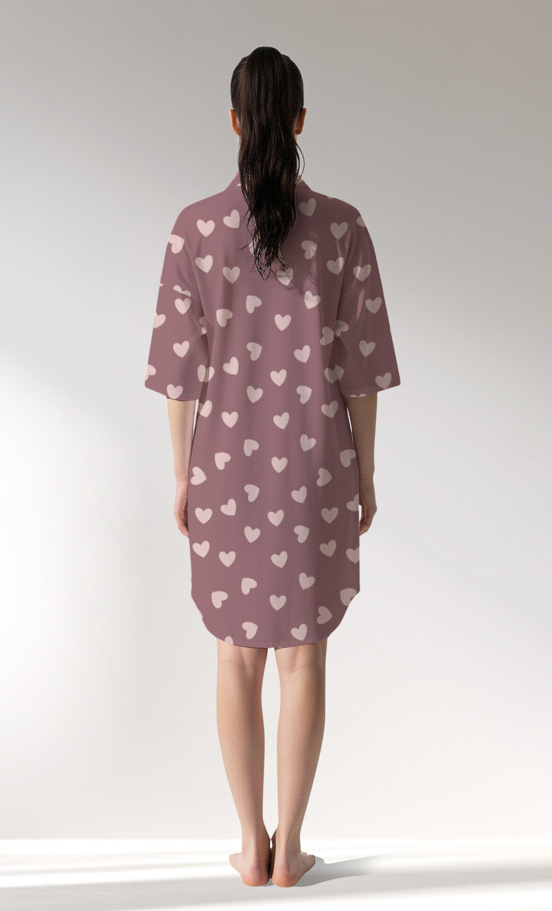 Woman Supreme BigHeart Shirt Tunic - ROTASYON (KOYU ZEMIN) - Image 3
