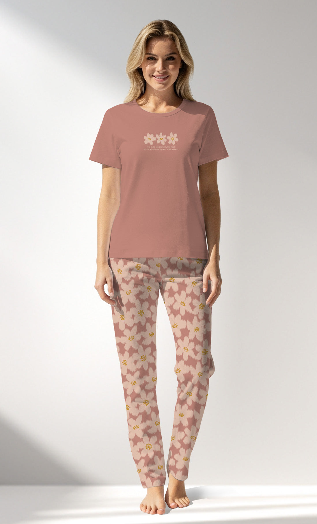 Woman Supreme RoseDown Pyjama Set - 16-1522 - Image 1