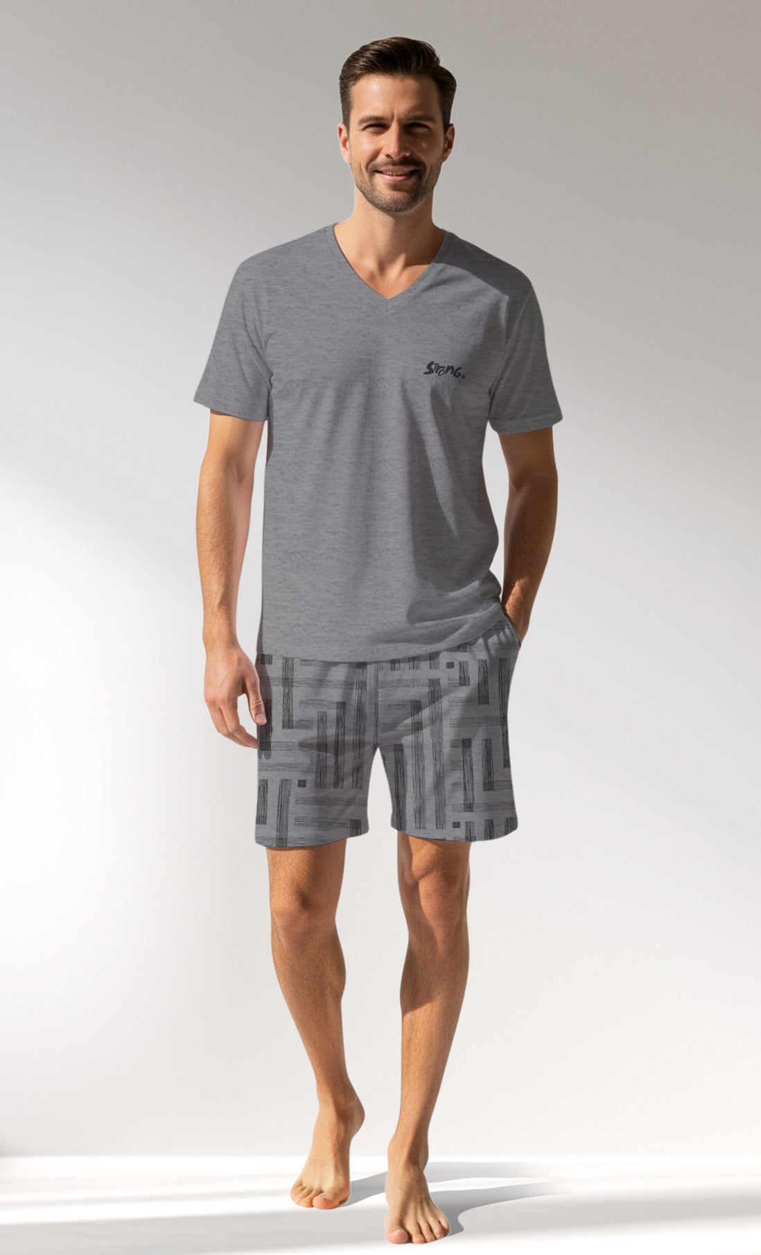 Man Supreme Strong V Neck Short Set - G2 MELANJ - Image 1