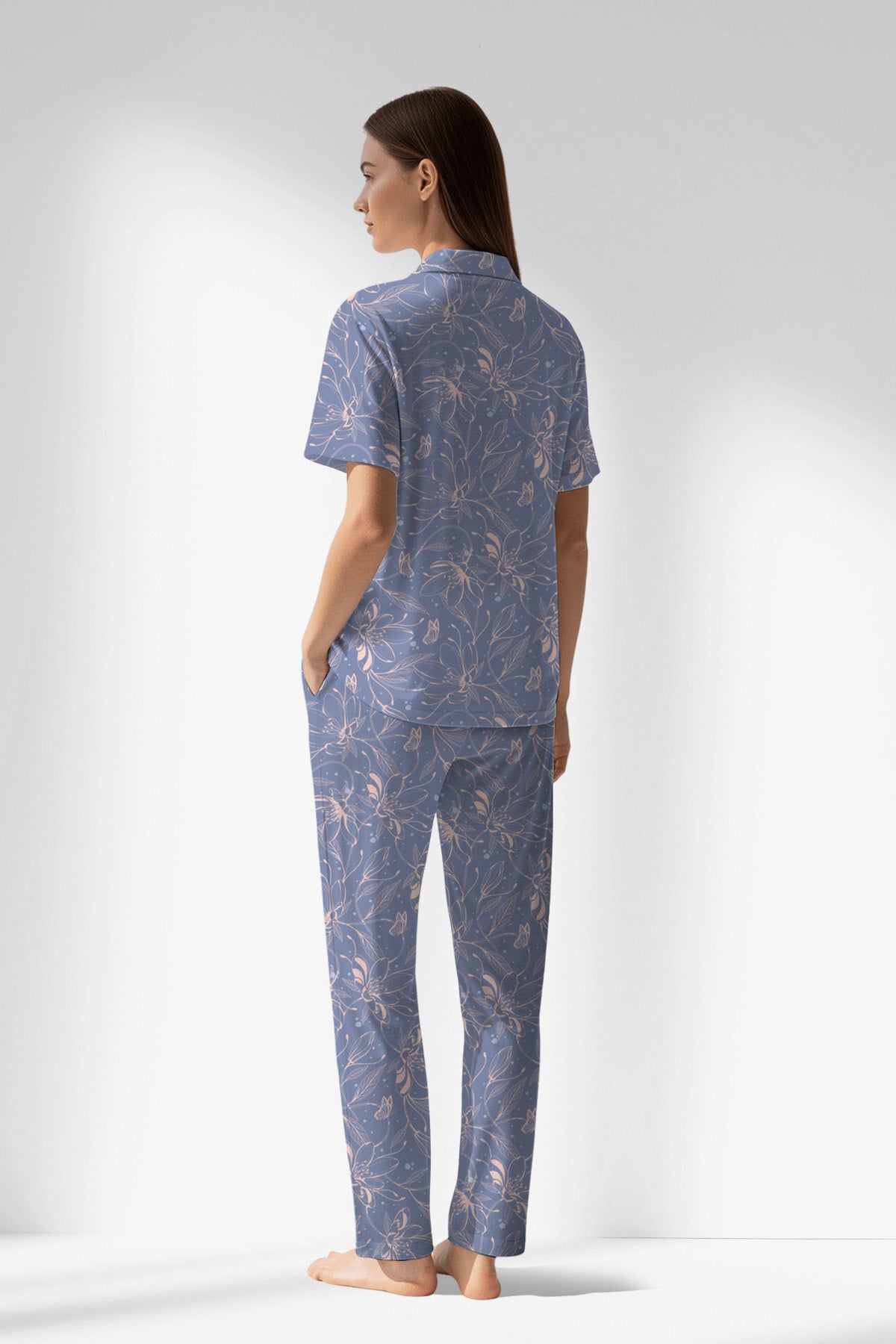 Woman Polyviscon Aurella Buttoned Pyjama Set - ROTASYON - Image 3