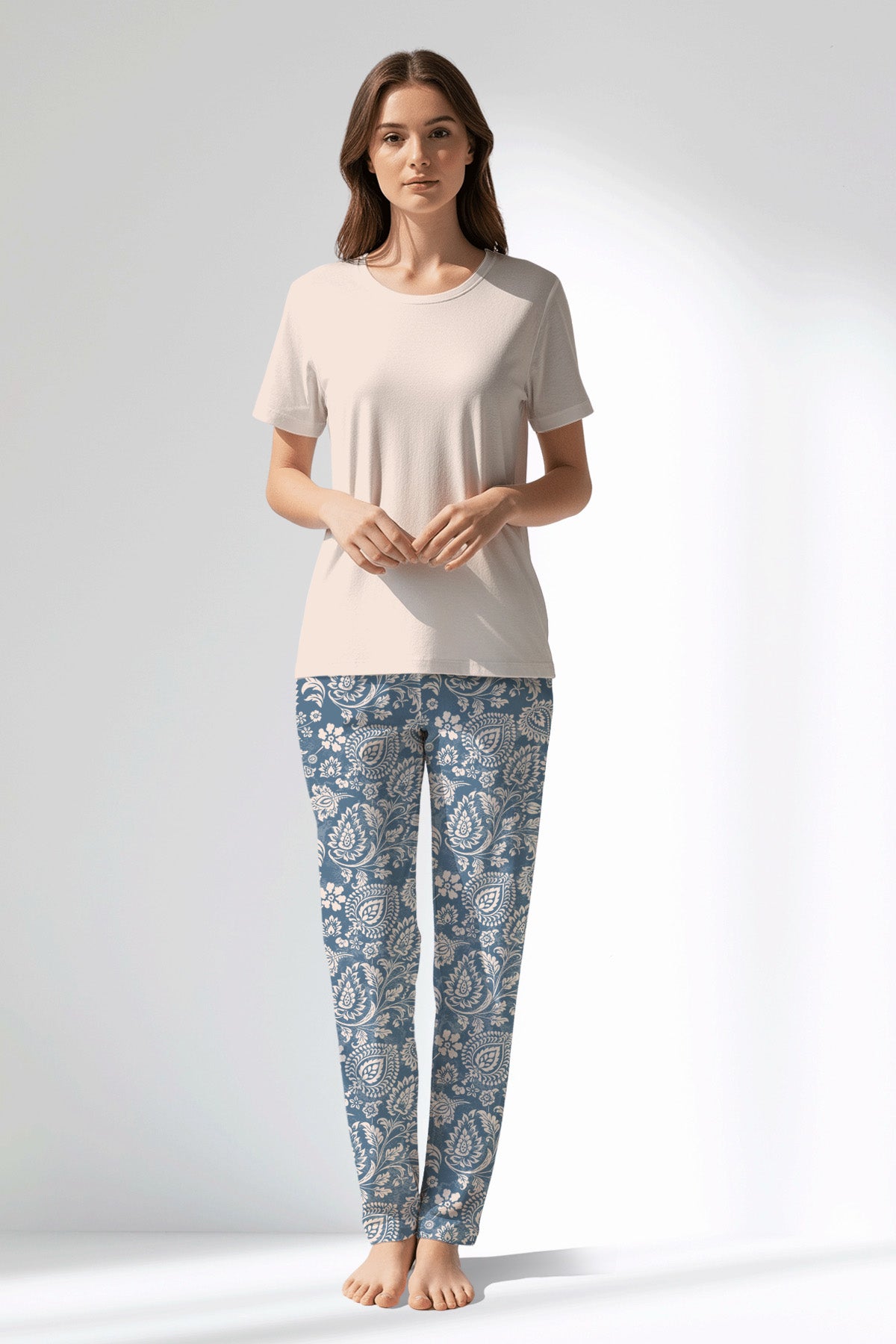 Woman Polyviscon Edelia Pyjama Set - B-PEMBE - Image 1