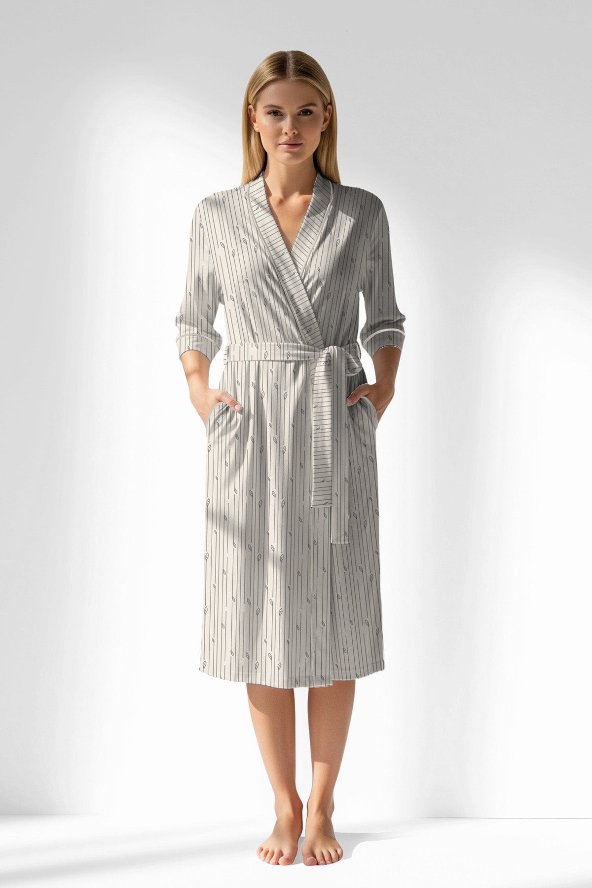 Woman Polyviscon Lina Dressing Gown - ROTASYON - Image 1