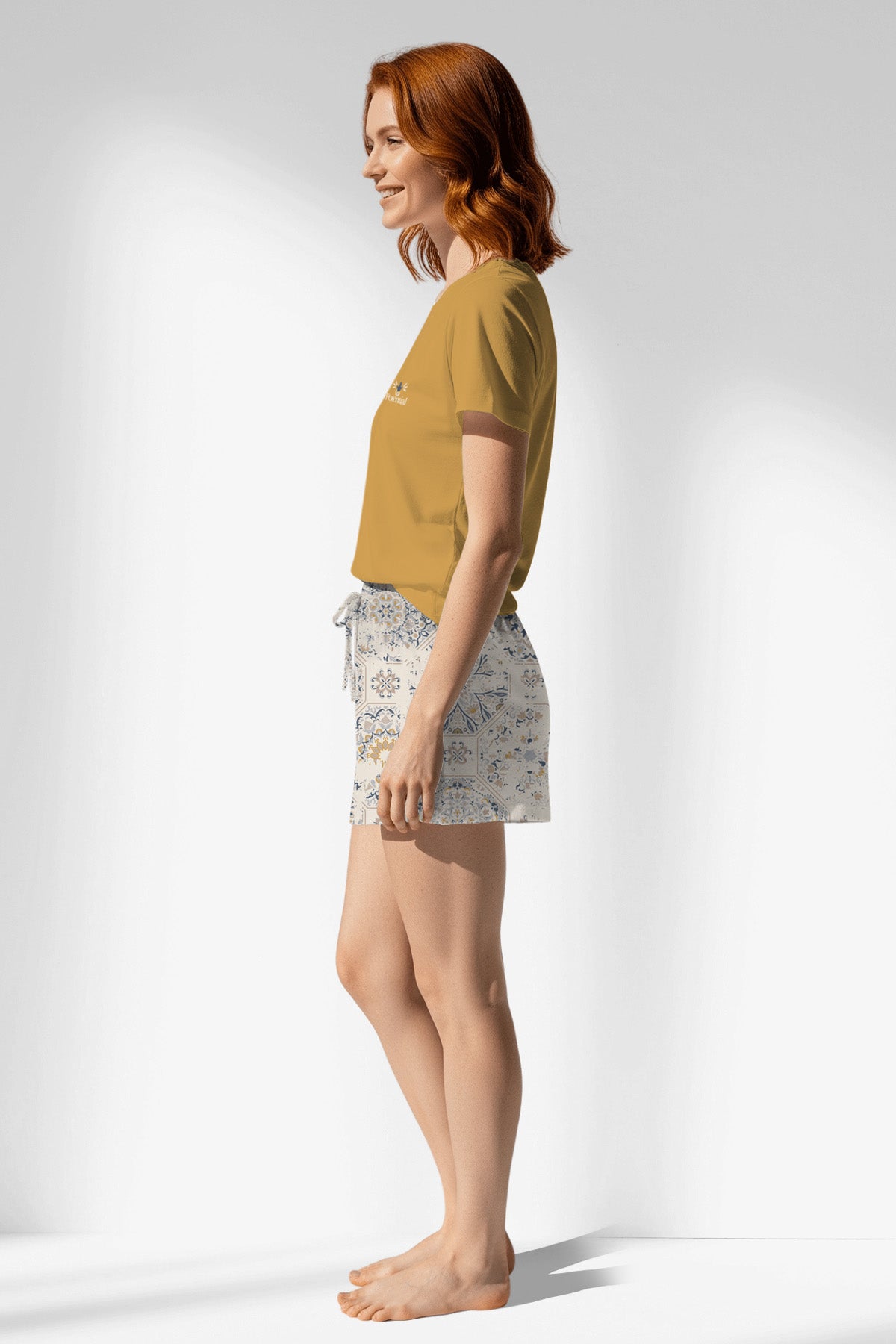 Woman Polyviscon Fresco Short Set - A-HONEY GOLD - Image 2