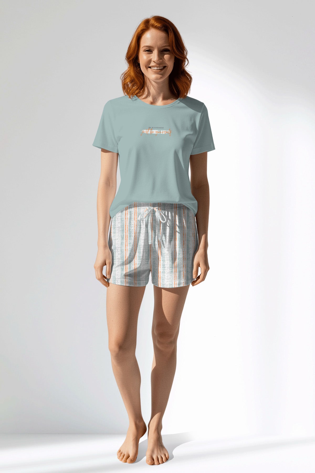 Woman Polyviscon Liner Short Set - BLUE HAZE - Image 1