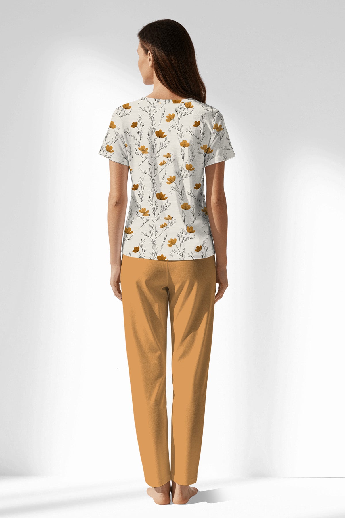 Woman Polyviscon Linora Buttoned Collar Pyjama Set - ROTASYON - Image 3