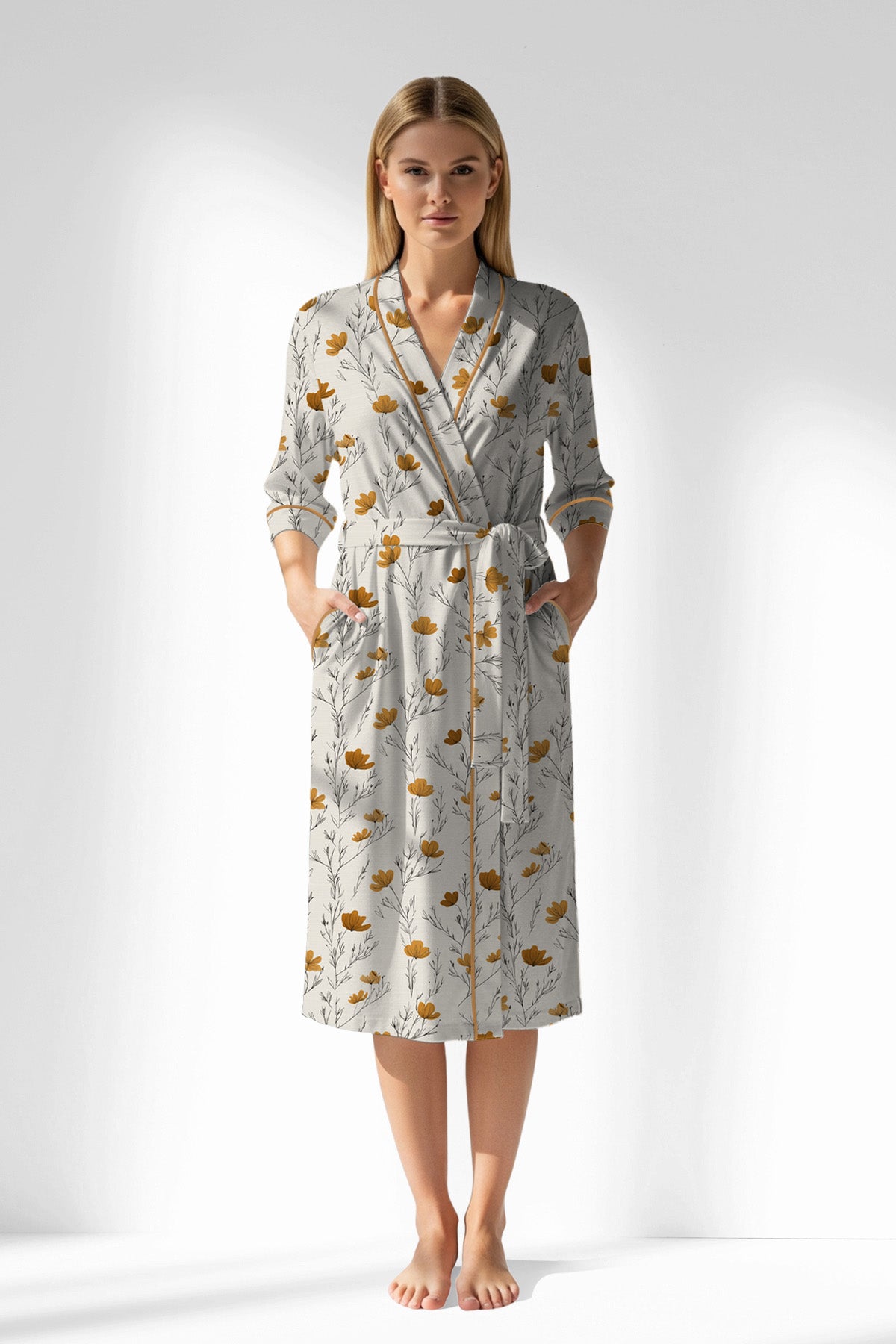Woman Polyviscon Linora Dressing Gown - ROTASYON - Image 1